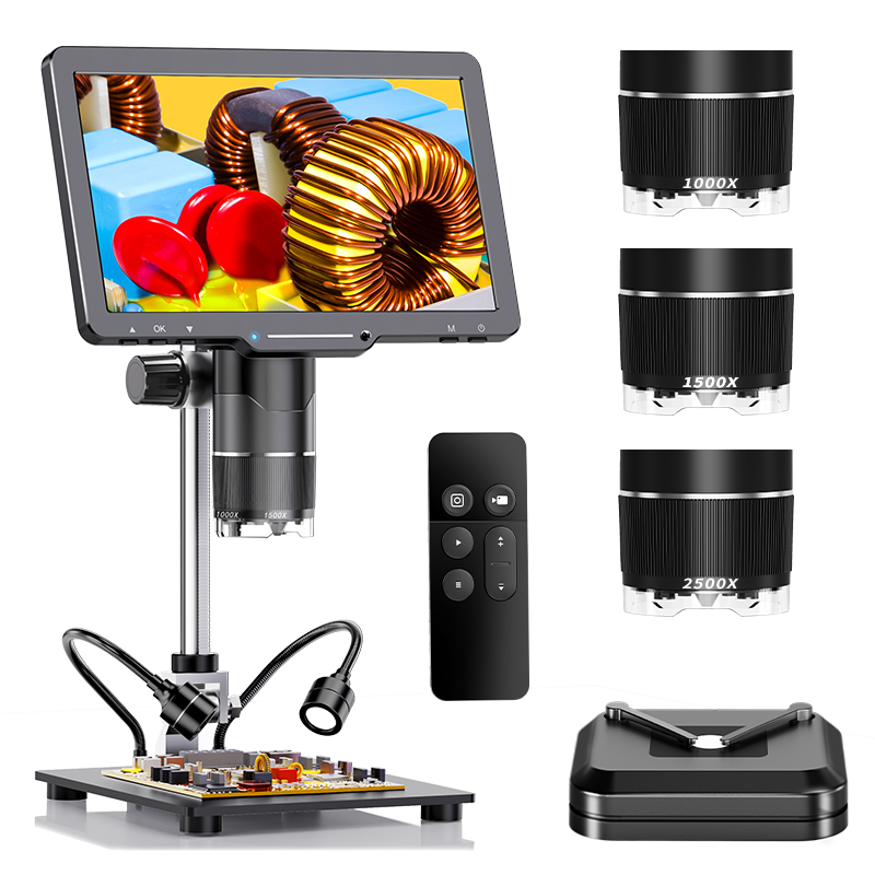 Diy Electronics Microscope - 2500X HDMI цифровой микроскоп 3 объектива