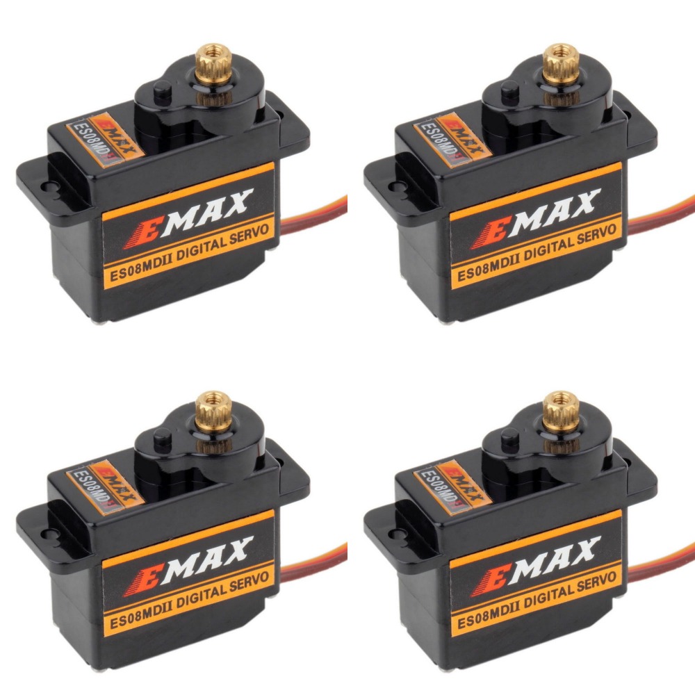 4 шт. EMAX ES08MDII ES08MD II  – обзор и цена Servo Motor Sg90